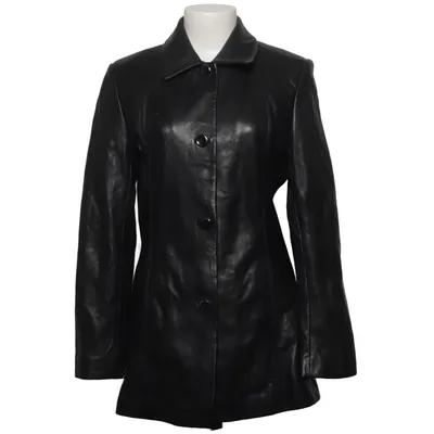 Leren jas (Zwart) van Kasper Leer, Polyester