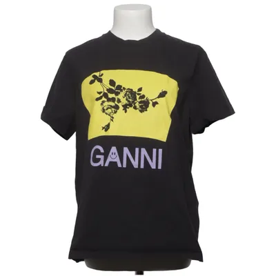 T-shirt (Sort, Flerfarvet) fra Ganni Bomuld