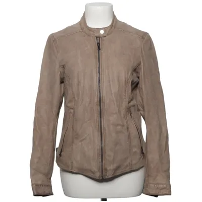Leather jacket (Beige) from Oakwood Cotton, Leather, Polyester
