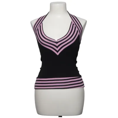 Neckholder Top (Schwarz, Pink) von Jane Norman Elasthan, Viskose