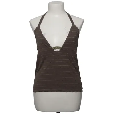 Halterneck top (Brun) fra Ichi Metallfiber, Viscose