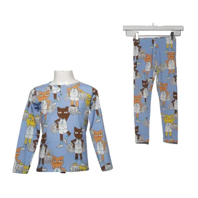 Pyjama (Blauw, Meerkleurig) van Mini Rodini Elastaan, Organisch katoen