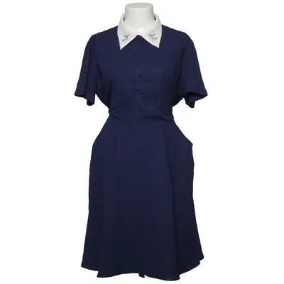 Klänning (Blå, Vit) från Joanie Bomull, Återvunnen polyester