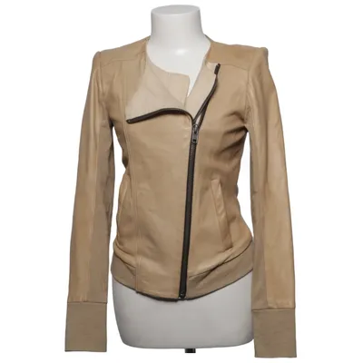 Leren jack (Beige) van ALC Katoen, Leer, Zijde