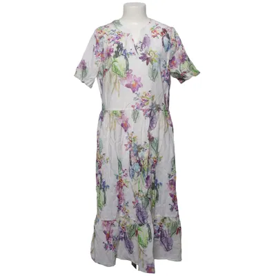 Jurk (Wit, Meerkleurig) van Alba Moda Linnen, Polyamide, Viscose