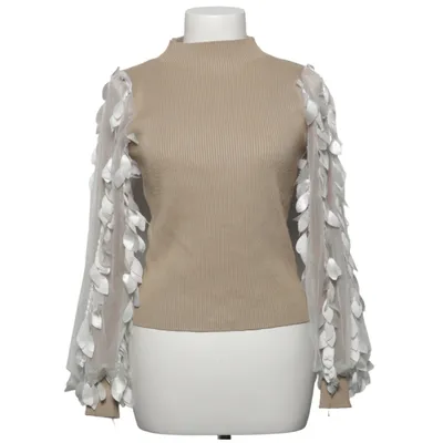 Sweater (Beige, White) from Jolio & Co Polyester, Viscose