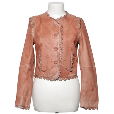 Läderjacka (Brun) från Kate Moss x Topshop Skinn, Polyester