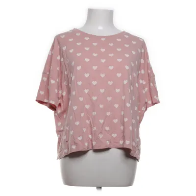 T-shirt (Pink, Hvid) fra Monki Bomuld, Elastan