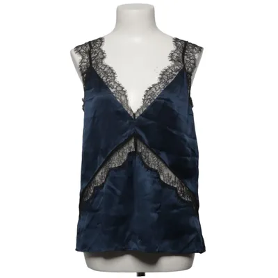 Top (Blue, Black) from Cami Nylon, Silk
