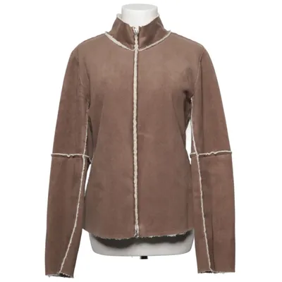 Veste en peau de mouton retournée (Marron, Beige) de Velvet Polyester