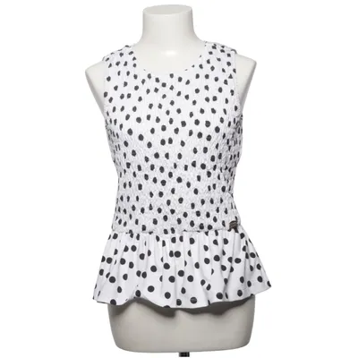Peplumbluse (Hvid, Sort) fra Chiara Forthi Elastan, Polyester
