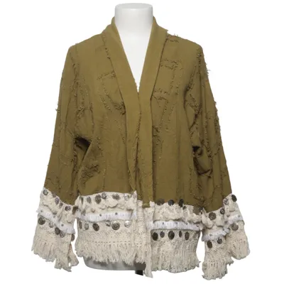 Cardigan (Grøn, Beige) fra Free Size Bomuld