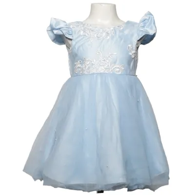 Blomsterpigekjole (Blå) fra NNJXD Polyester, Viscose