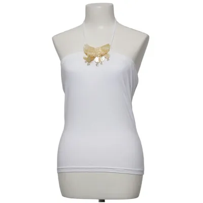 Halter neck top (White) from Moda International Cotton, Elastane