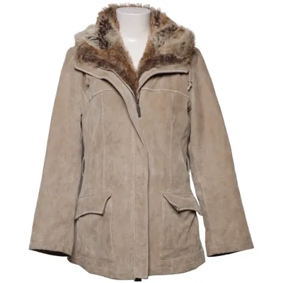 Leather coat (Beige) from Petroff Acrylic, Leather, Polyester