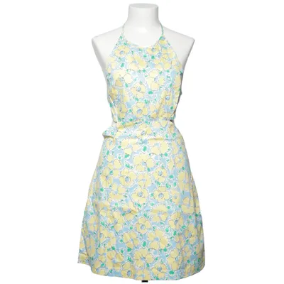Neckholderkleid (Gelb, Blau, Grün) von Zara Baumwolle, Elasthan, Polyamid