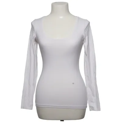 T-shirt à manches longues (Blanc) de H&M Basic Coton, Élasthane