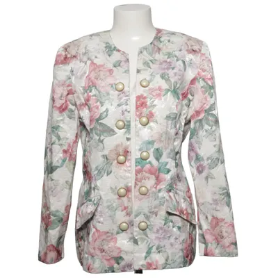 Blazer (White, Pink, Green, Multicolored) from Leslie Fay Acetate, Cotton, Polyester, Viscose