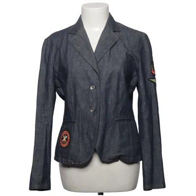 Blazer (Blauw) van Oui Set Katoen, Elastaan, Polyester