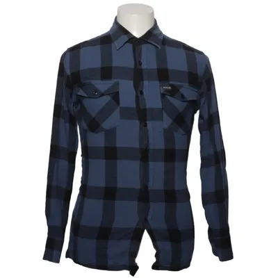 Flanellen overhemd (Blauw, Zwart) van Perzoni Katoen