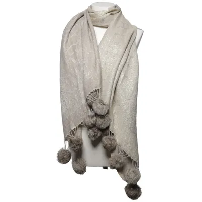 Scarf (Beige, Gold) from Devernois Cotton, Wool
