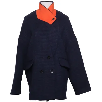 Manteau (Bleu, Orange) de Custommade Polyester, Viscose, Laine