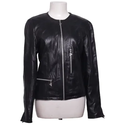 Leather jacket (Black) from Interteam Acetate