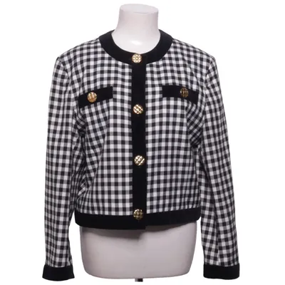 Blazer (Black, White) from Choise by Danwear Cotton, Polyester, Viscose