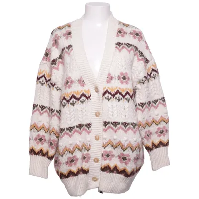 Cardigan (White, Multicolored) from Mango Acrylic, Polyamide, Polyester, Wool