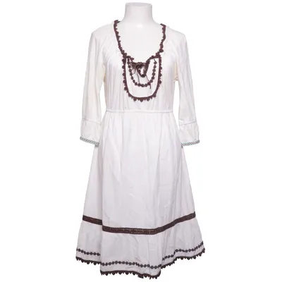 Dress (White, Brown) from Cream Cotton