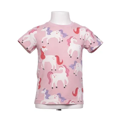 T-shirt (Rosa, Flerfärgad) från Polarn O. Pyret Elastan, Ekologisk bomull