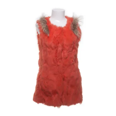 Pälsväst (Orange) Rävpäls, Skinn, Minkpäls, Kaninpäls, Ull