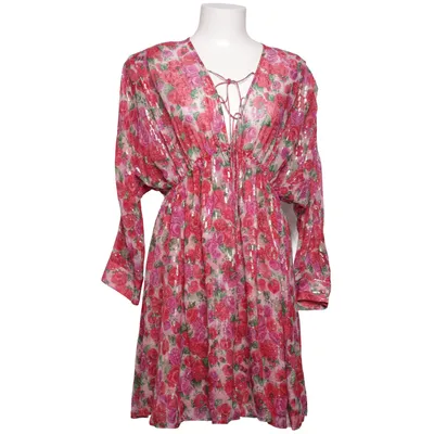 Robe (Rose, Rouge, Multicolore) de The Kooples Fibre métallique, Polyester, Soie