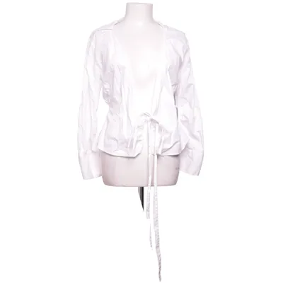 Slå-om bluse (Hvid) fra Zara Bomuld, Elastan