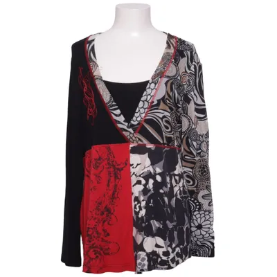 Slå-om bluse (Sort, Rød, Flerfarvet) fra Taifun Elastan, Polyester, Viscose