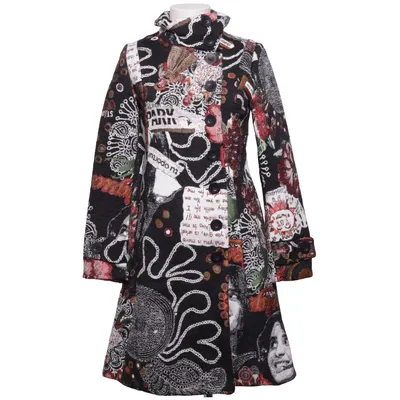 Frakke (Sort, Flerfarvet) fra Desigual Acetat, Akryl, Bomuld, Polyester