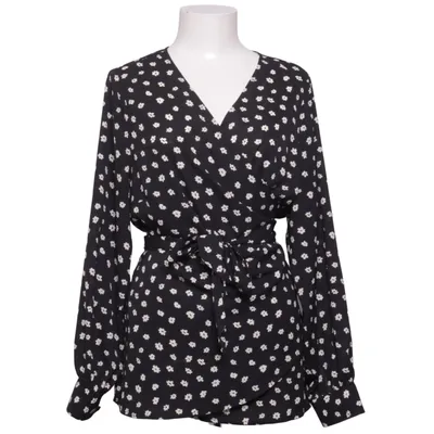 Wikkelblouse (Zwart, Wit) van Fashion Union Polyester