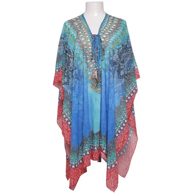 Kaftan (Blauw, Rood, Meerkleurig) van CC Fashion