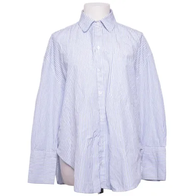 Shirt (Blue, White) from Bershka Cotton, Polyester