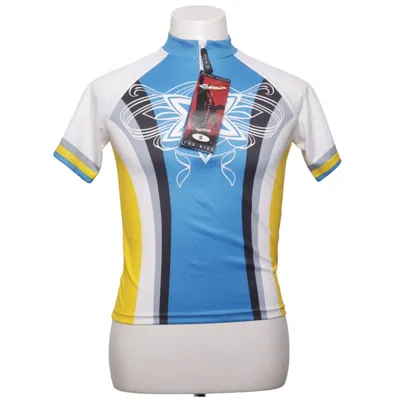 Fahrradtrikot (Blau, Weiß, Gelb) von Rider Polyester