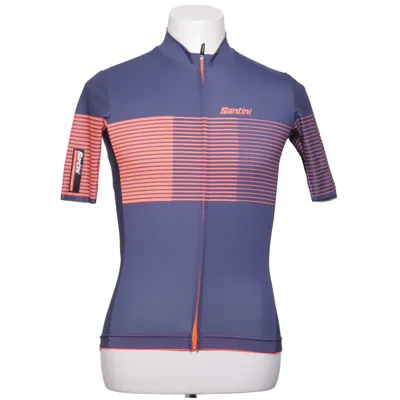 Wielershirt (Blauw, Oranje) van Santini Elastaan, Polyester