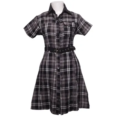 Shirt dress (Black, Gray, White) from Poizen Industries Acrylic, Cotton