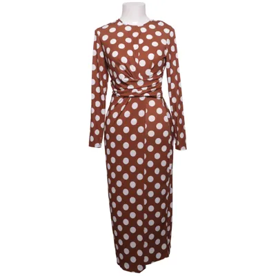 Slå-om-kjole (Brun, Hvid) fra ASOS Elastan, Polyester