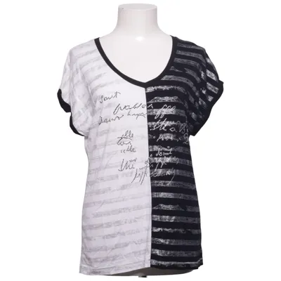T-shirt (Black, White) from Sani Blu Elastane, Viscose