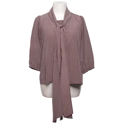 Pussy bow blouse (Brown, Beige) from Greta Silk