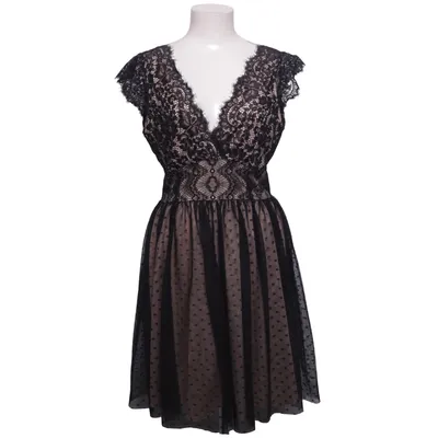 Cocktailkleid (Schwarz, Beige) von Soky & Soka Elasthan, Polyamid, Polyester