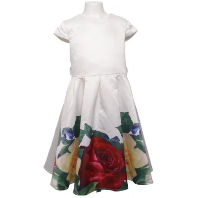 Dress (White, Multicolored) from Yimeiyibei