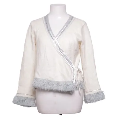 Cardigan cache-cœur (Blanc, Gris) de Okker-Gokker Soie, Laine