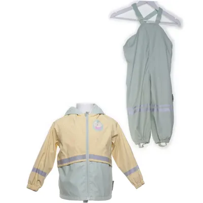 Regnställ (Gul, Grön, Grå) från Lupilu Polyester, Polyuretan