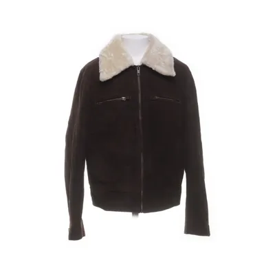 Shearlingjakke (Brun, Hvid) fra Neuw Bomuld, Læder, Polyester